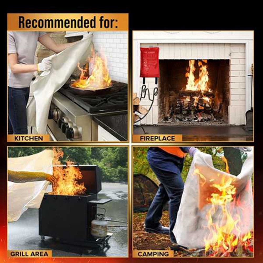 Fire Blanket Kitchen - Couverture anti-feu d'urgence AED2, couverture anti-incendie,