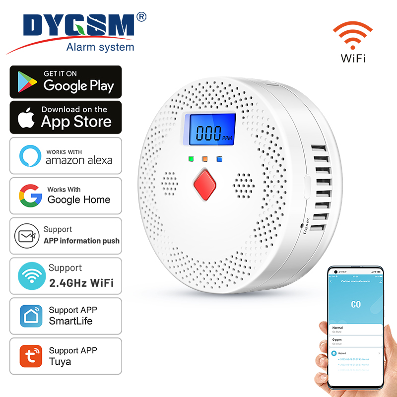 Co Detector Plug - Tuya-Détecteur de monoxyde de carbone intelligent,