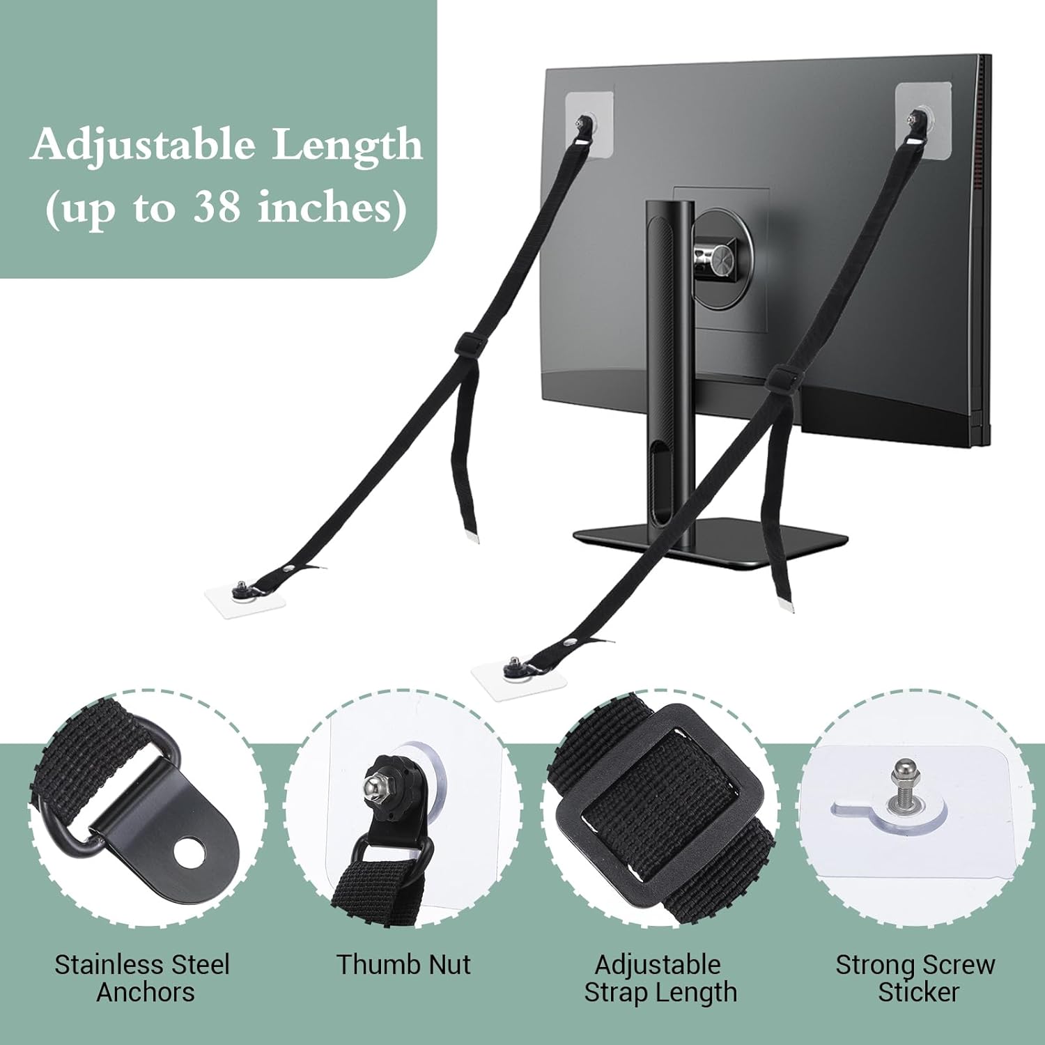 Sangles de sécurité TV réglabl - Earthquake Anchor Strap avis et prix