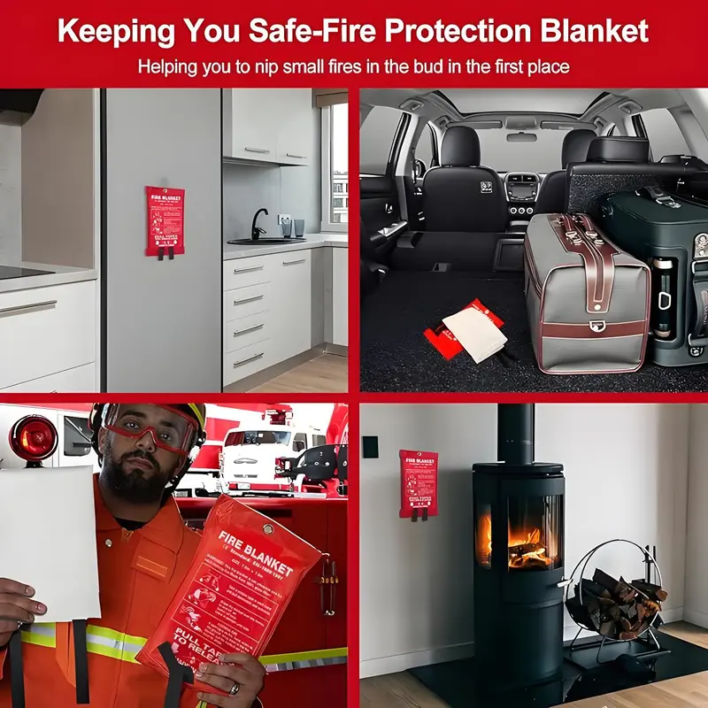 Lot de 4 couvertures anti-feu  - Fire Blanket Kitchen avis et prix