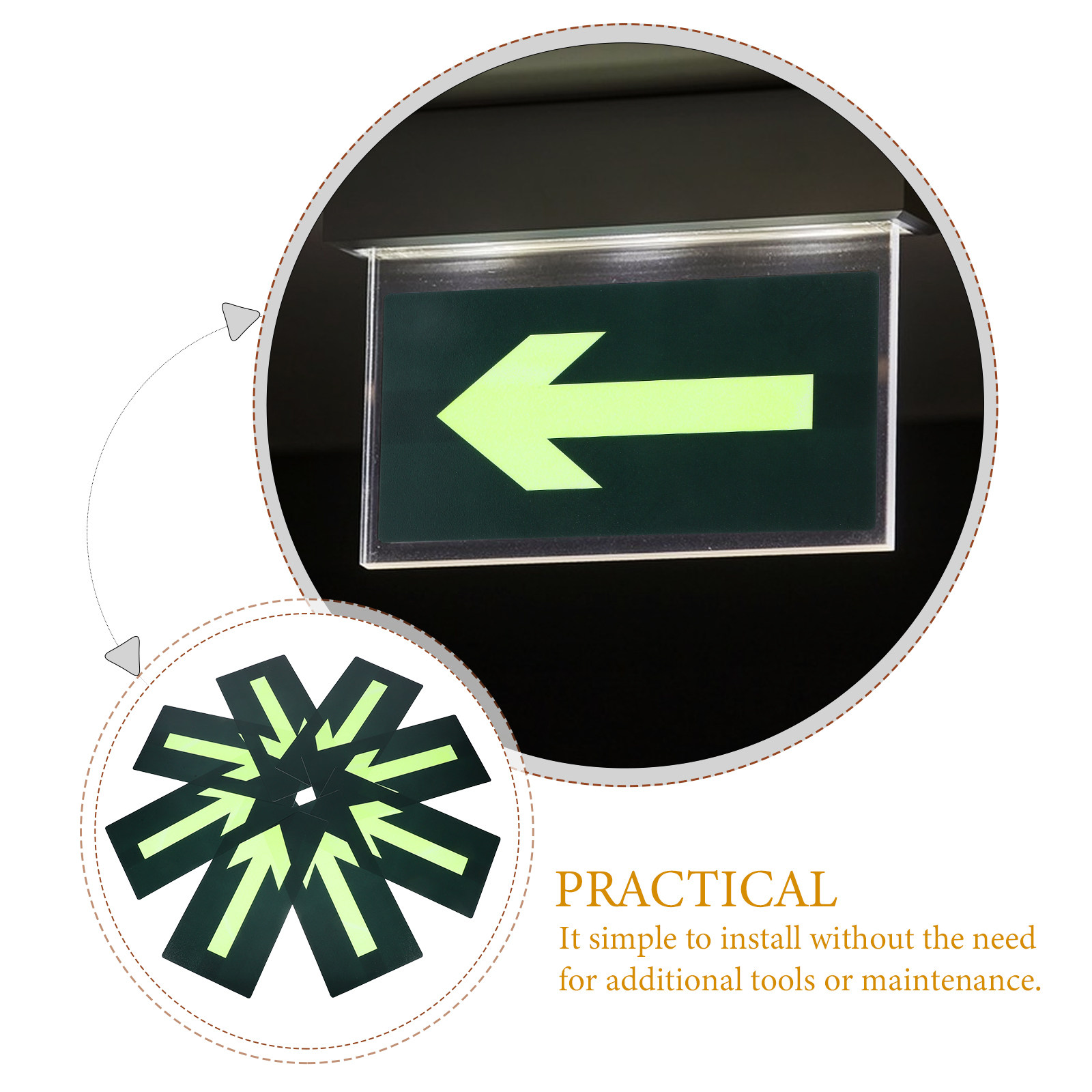 8 autocollants de flèches de s - Emergency Exit Sign avis et prix