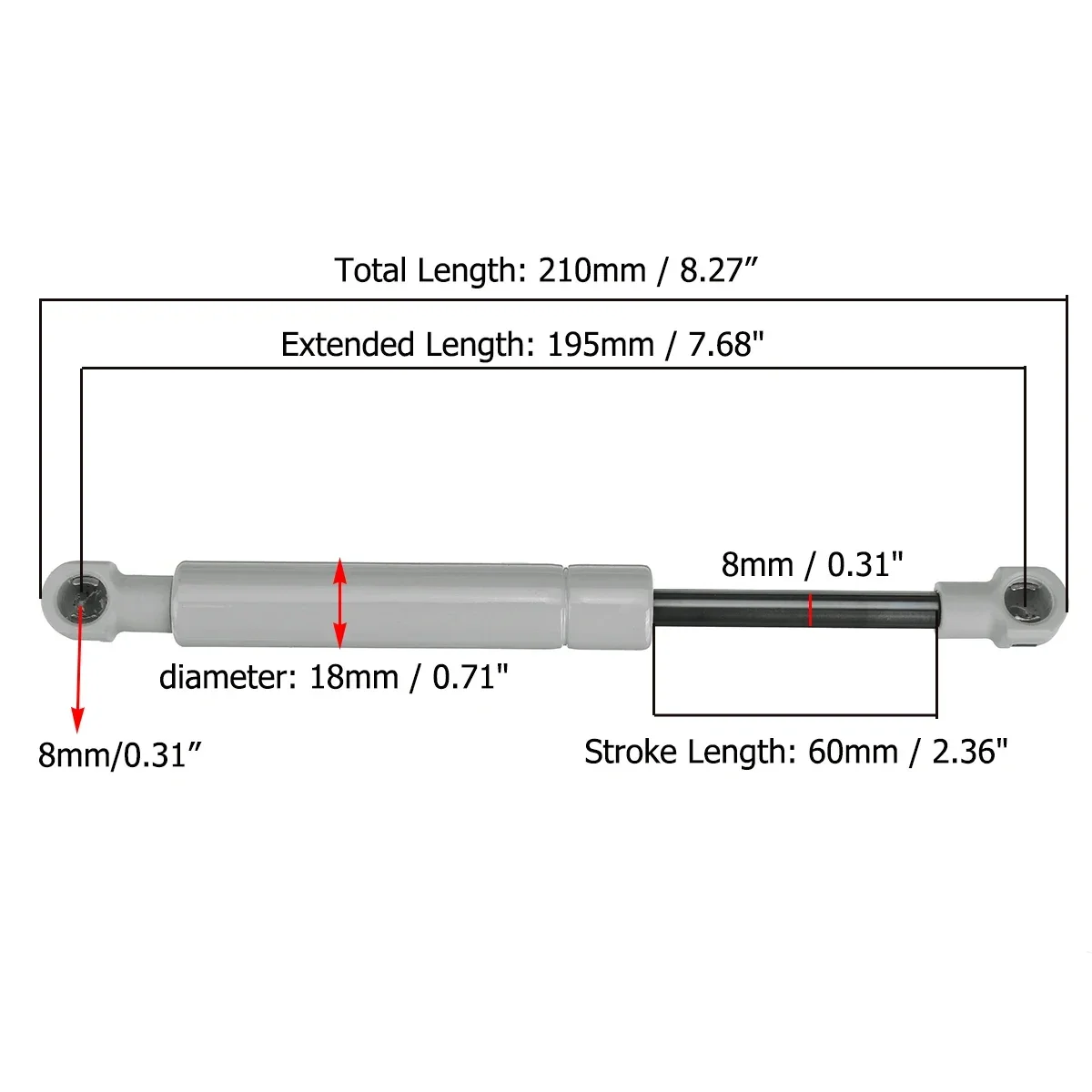 200-380N 195mm 8mm pour RV lit - Window Lock Bar avis et prix