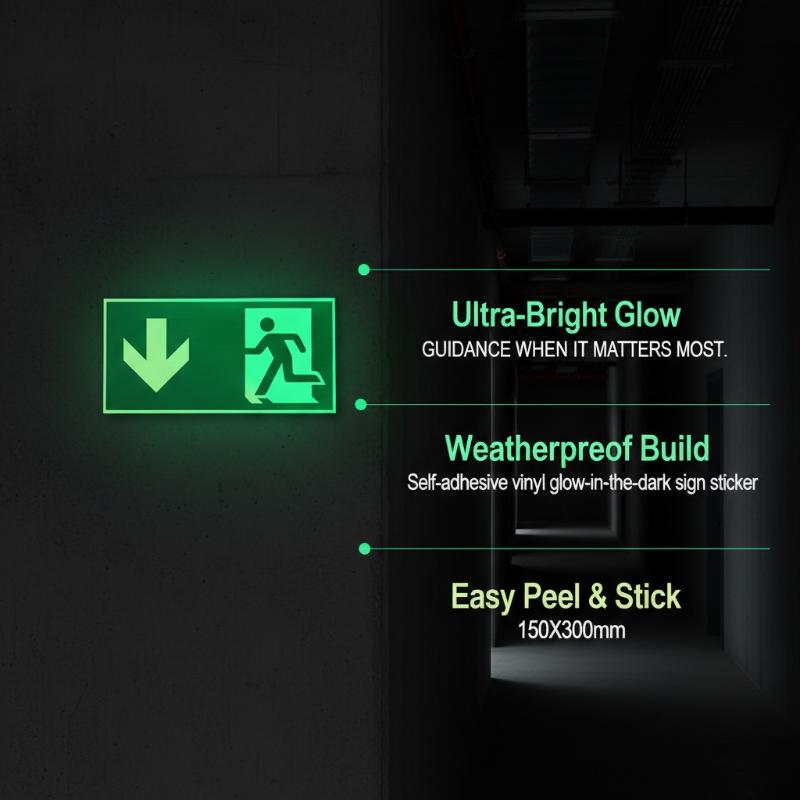 1 feuille d'autocollants lumin - Emergency Exit Sign avis et prix
