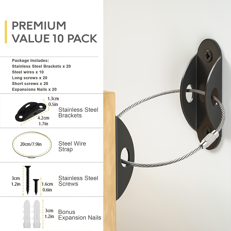 Ancrages muraux pour meubles a - Earthquake Anchor Strap avis et prix